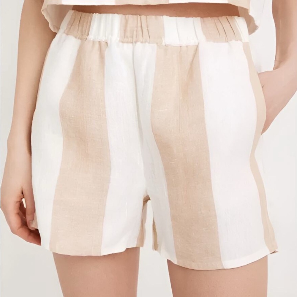 Madewell x Laude the Label Striped Linen Shorts